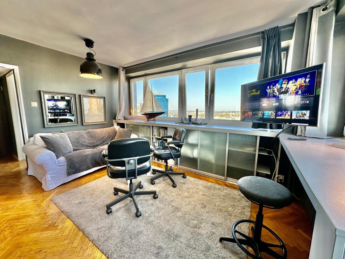Super Apartament Grey Centrum 2X Metro Fast Wifi 300 Mbs Netflix Appletv Smarttv Spotify Panorama Miasta Warsawa Bagian luar foto