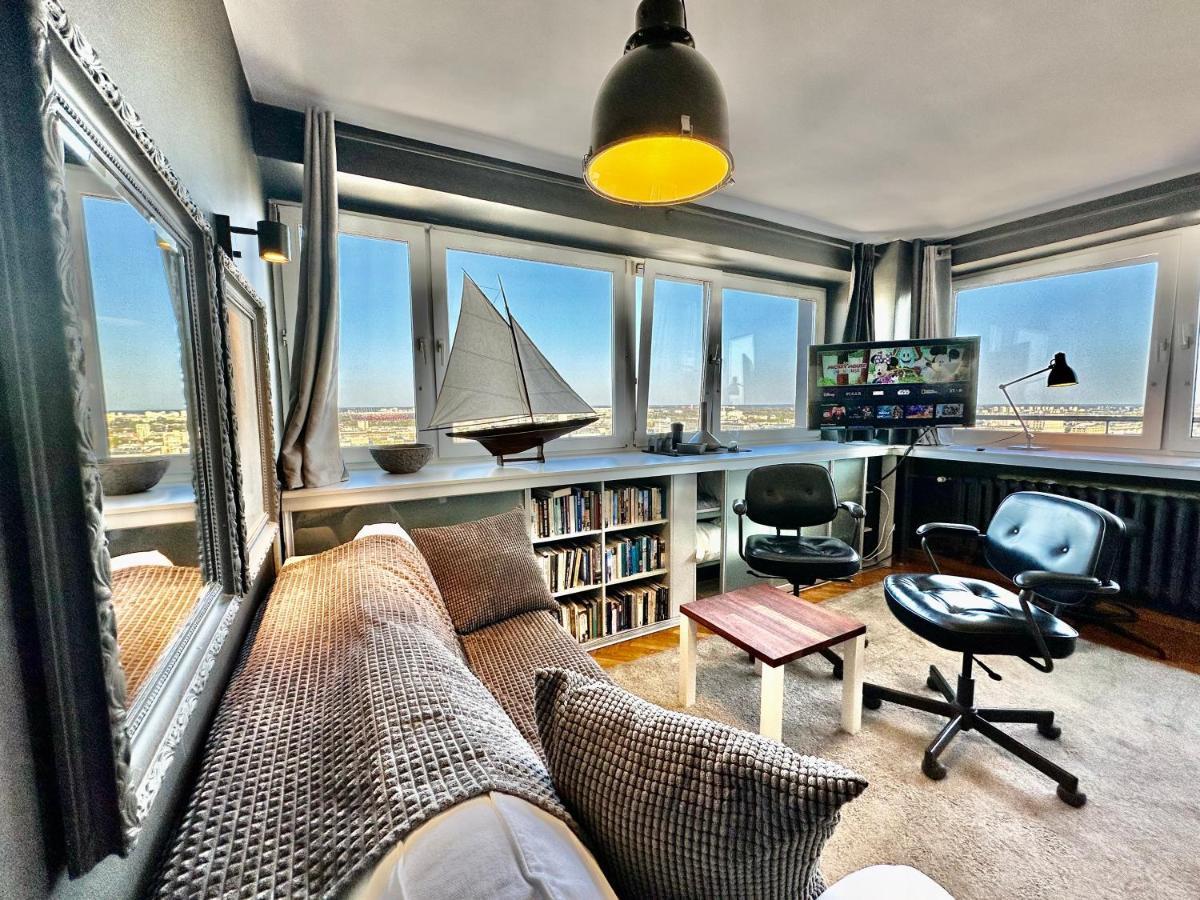 Super Apartament Grey Centrum 2X Metro Fast Wifi 300 Mbs Netflix Appletv Smarttv Spotify Panorama Miasta Warsawa Bagian luar foto